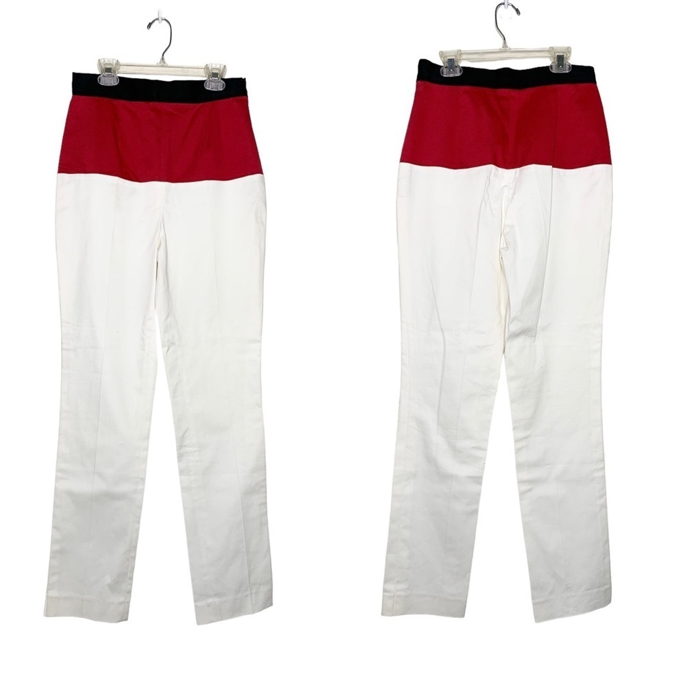 Longchamp‎ Red/Black/White Cotton Pants Sz 38
